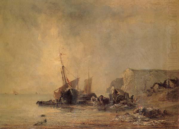 Richard Parkes Bonington Boats on the Shore of Normandy china oil painting image